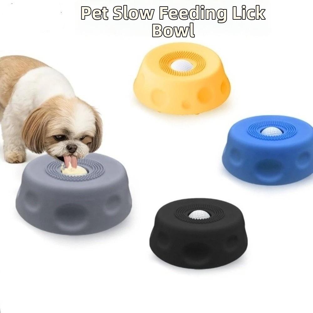 Rolling Ball Dog Licking Bowl Anti-slip Pet Slow Feeder Portable Pet Feeding Bowl Wet Snack