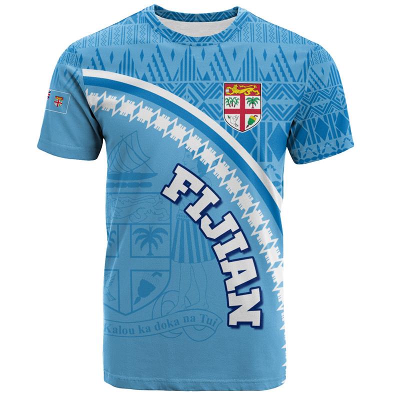 Фиджи 3D-принтованные футболки Летние футболки с круглым вырезом и короткими рукавами Повседневные топы Уличные футболки оверсайз для мужчин