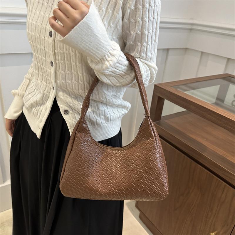 Женская сумка через плечо с универсальным плетеным узором 'Бриллиант', шикарная и вместительная, идеально подходит для повседневного использования