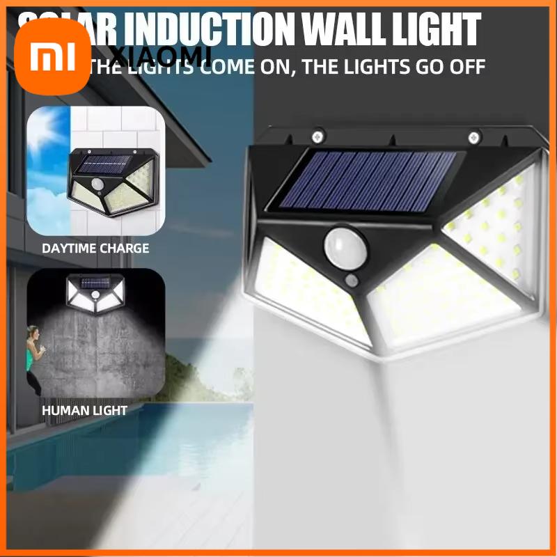 Xiaomi 100LED солнечный настенный светильник, уличный светильник, водонепроницаемый датчик движения, солнечный свет, уличный фонарь, садовые перила, декоративная лампа