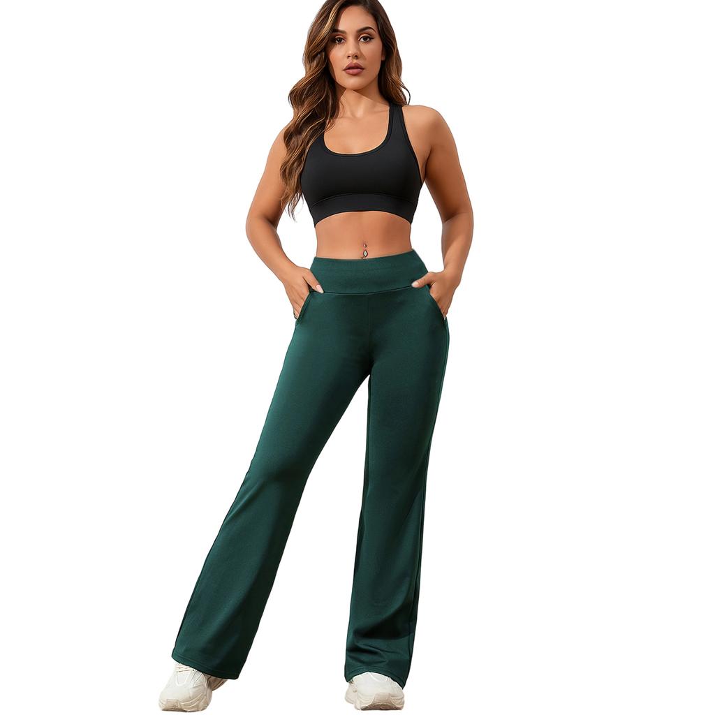 Женские леггинсы с высокой посадкой, расклешенные, брюки для йоги - леггинсы клеш