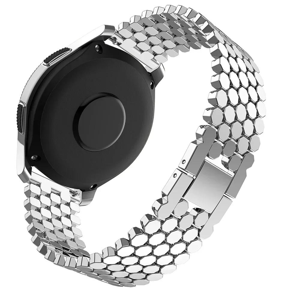 Ремешок из нержавеющей стали 22 мм 20 мм для Samsung Galaxy Watch 3 45 мм, ремешок Gear S3 Active 2 для Huawei Watch, браслет для Amazfit