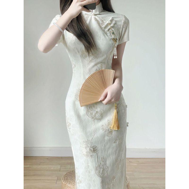 Улучшенное платье Cheongsam на весну и лето в китайском стиле, темпераментная женская одежда
