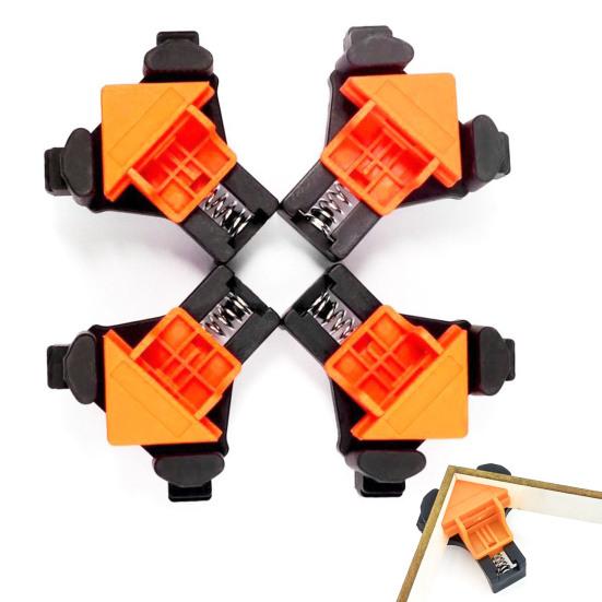 4 шт. угловые зажимы 90 градусов, угловой зажим для деревообработки, регулируемый пружинный зажим, фиксатор, инструмент для столярных работ, сварки, изготовления шкафов