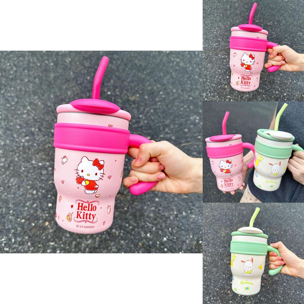 Милая Кружка-соломинка из нержавеющей стали Hello Kitty Для Девочек Мультяшный Дизайн Портативная И Высококачественная