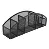 Metal Mesh Pen Holder 5 Compartments Curve Pencil Storage Organizer for Home School Office