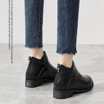 Женские ботильоны на небольшом каблуке, новинка 2025 года, женские ботинки Мартина, универсальные, на плоской подошве, больших размеров, женская обувь осень-зима, удобные тонкие ботинки