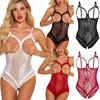 (Great home)Women Sexy Lingerie Lace Backless Bodysuit Bandage Open Crotch Jumpsuit Pajamas