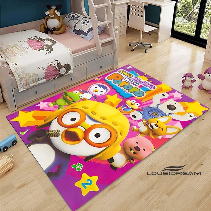 2026Cartoon P-Pororo-Park Pattern Carpets 15 Sizes Living Room Bedroom Bedside Floor Mat Area Rug Kid's Room Play Mat Home Decor