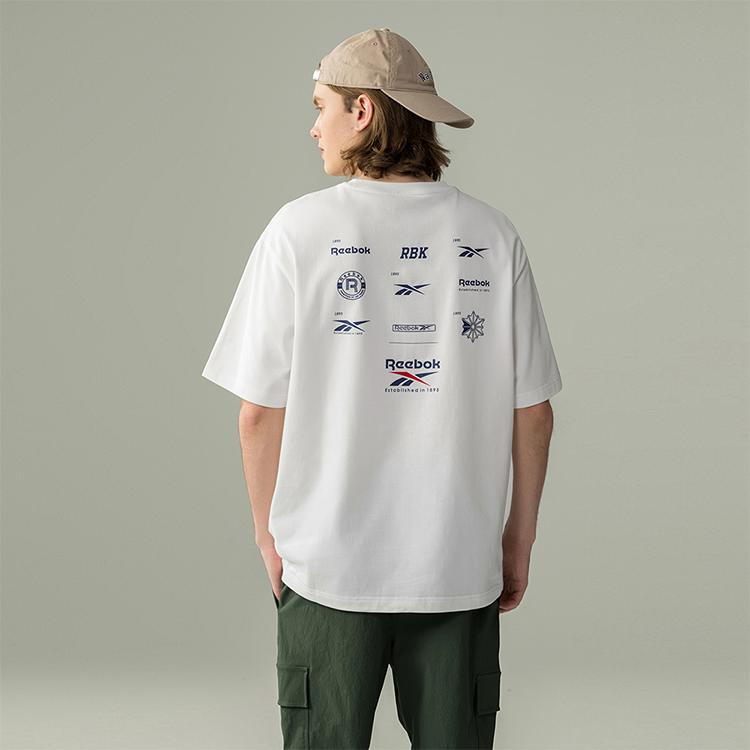 Reebok Футболки Унисекс Белые С Круглым Вырезом Умеренный Прямой Крой 25SRE401UGW1