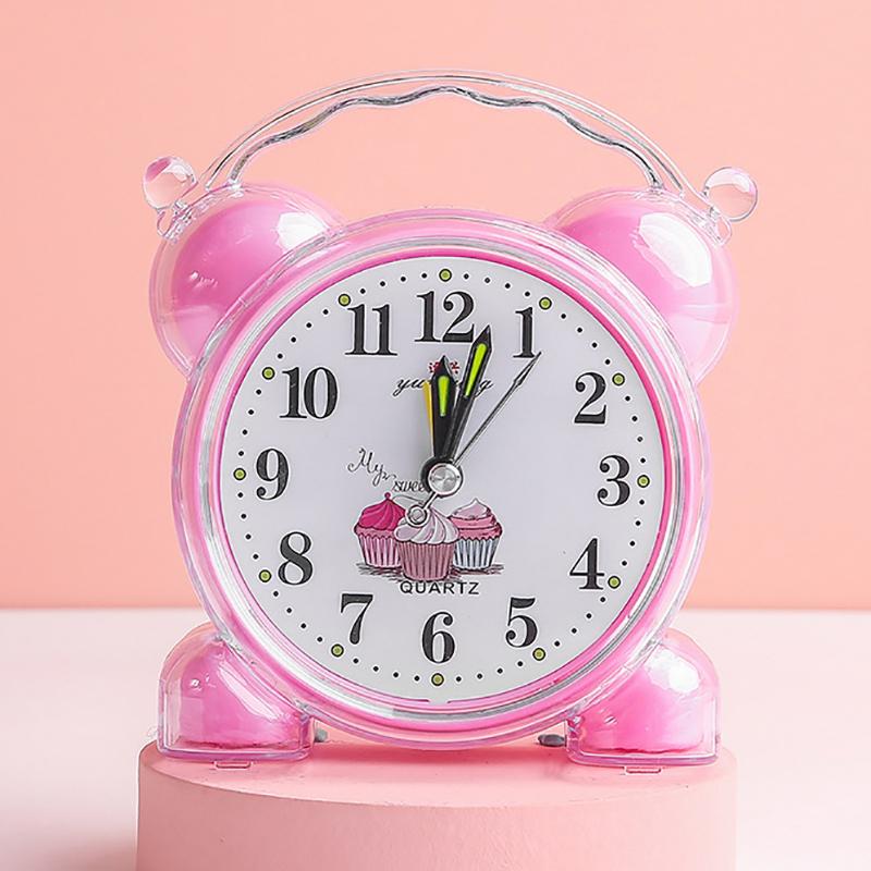Для спальни, школы, офиса, пластиковый желтый/красный/синий/розовый/оранжевый, новый милый будильник 11,6x10,2 см, удобный