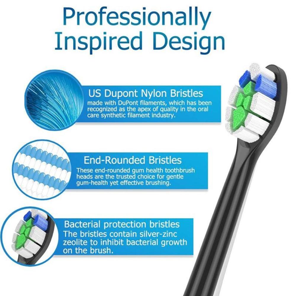 2/4PCS Toothbrush Replacement Clean HX3/X6/X9 Sonic Electric Toothbrush Soft Suitable Vacuum Bristle Nozzles Standard Electric Tooth Brushheads