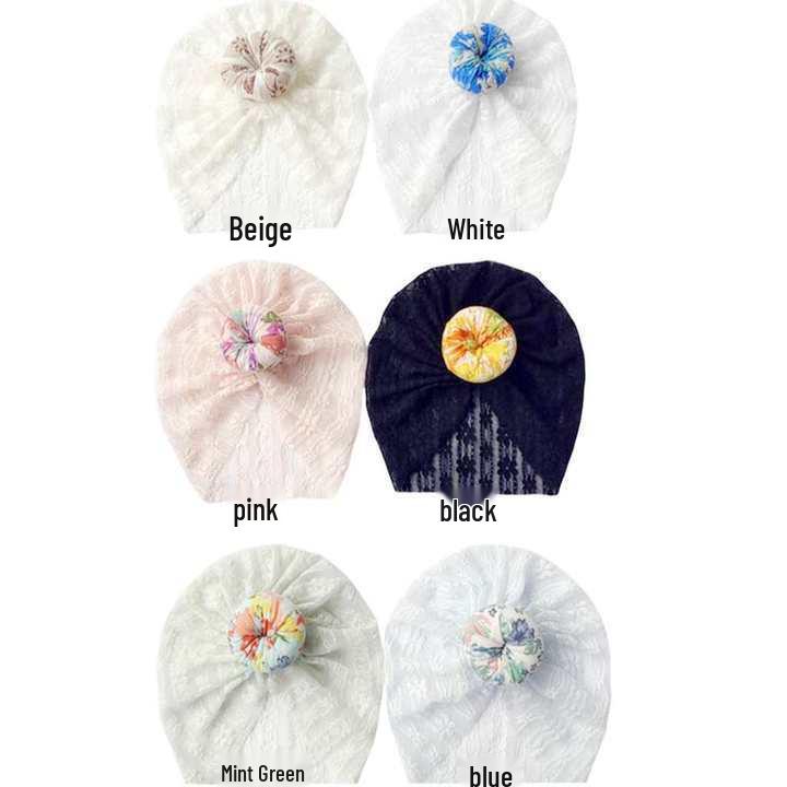 Летняя кружевная шапочка-пончик для малыша: Милый и дышащий пуловер для новорожденных