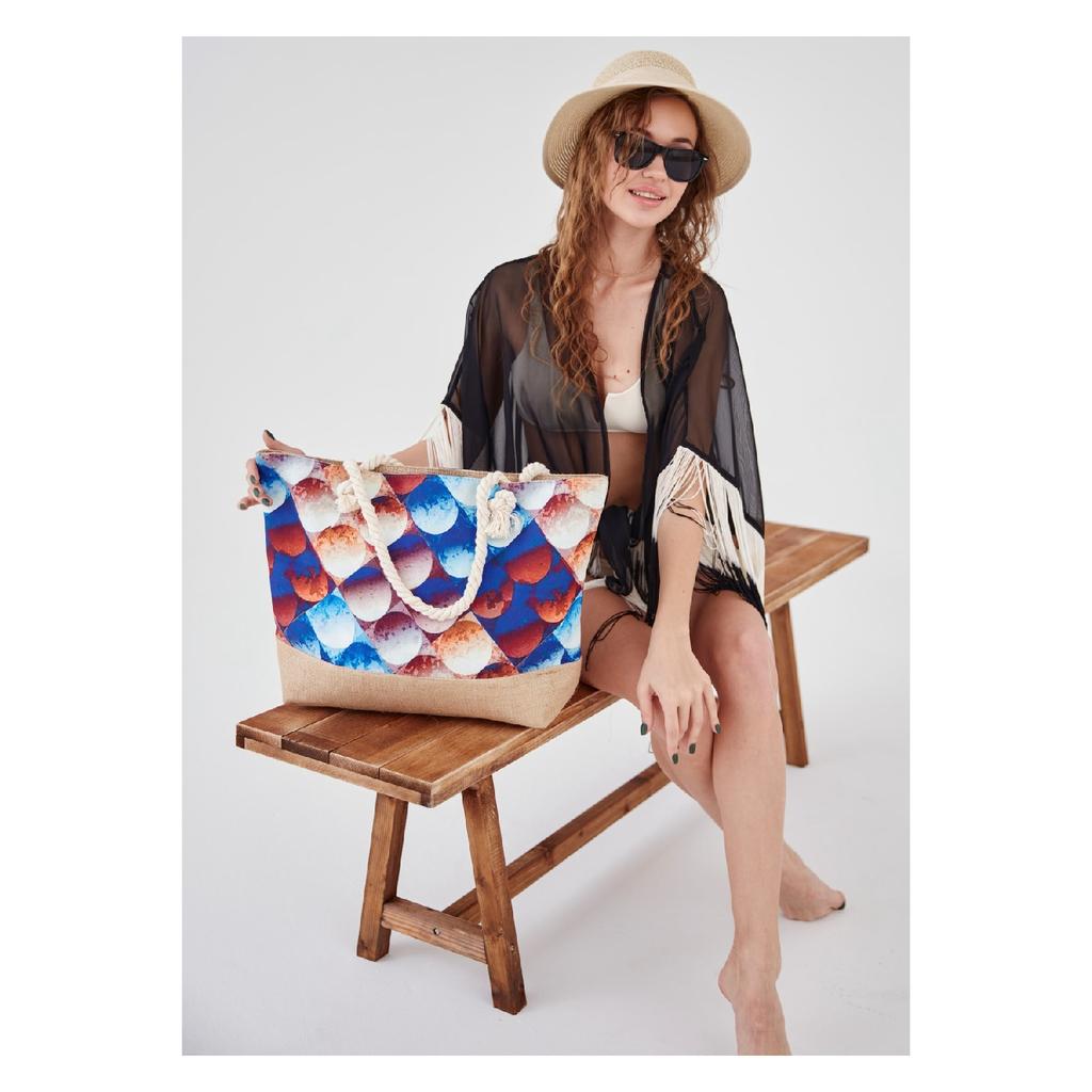 Женская пляжная сумка (с застежкой-молнией)