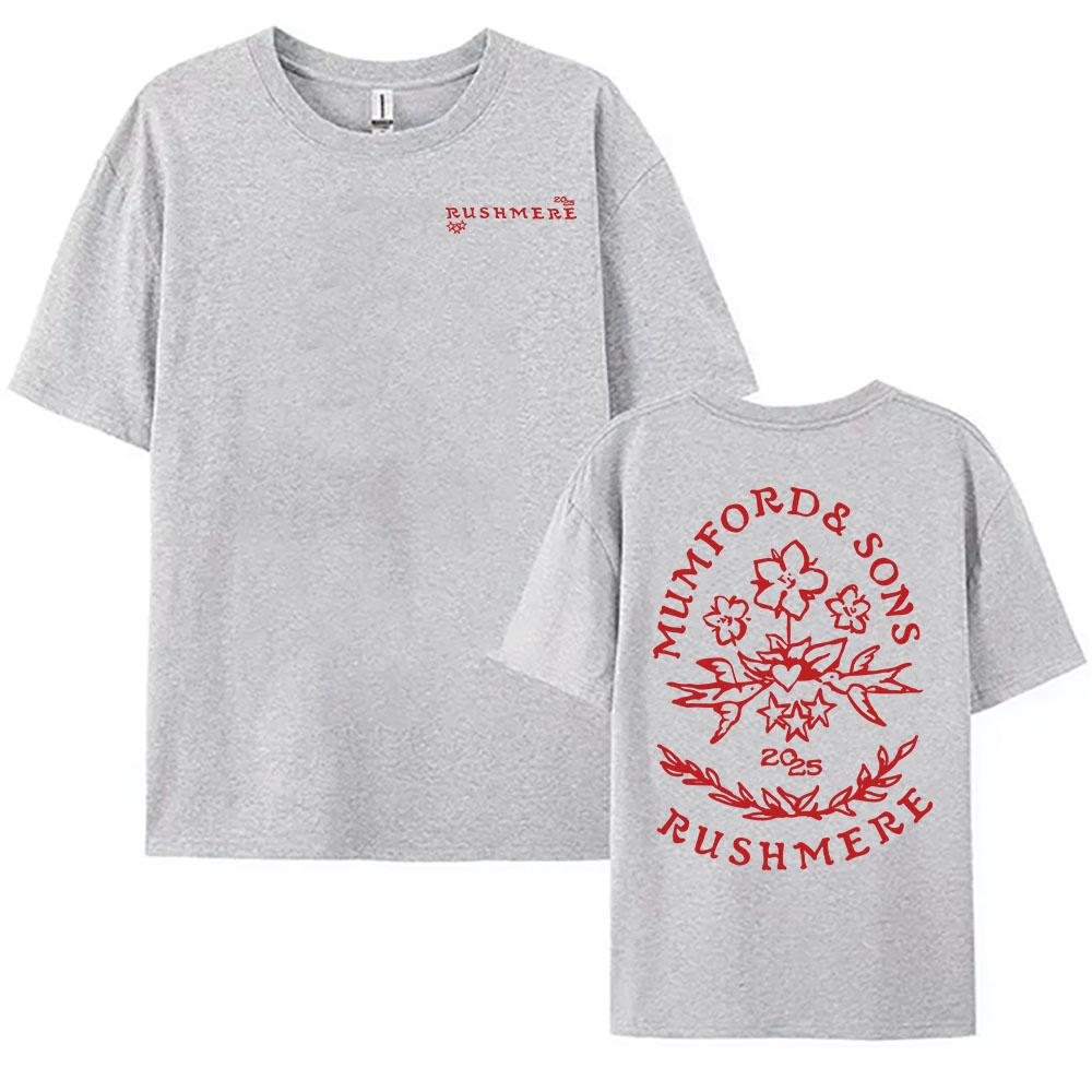 Мужская и женская футболка с цветочным графическим принтом 'Rushmere' 2025 от Mumford & Sons