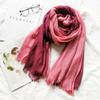 Foreign Trade Cotton Linen Scarf, Women's Autumn and Winter Gradient Color Blocked Japanese and Korean Ladylike Forest Women's Bamboo Yarn Shawl
