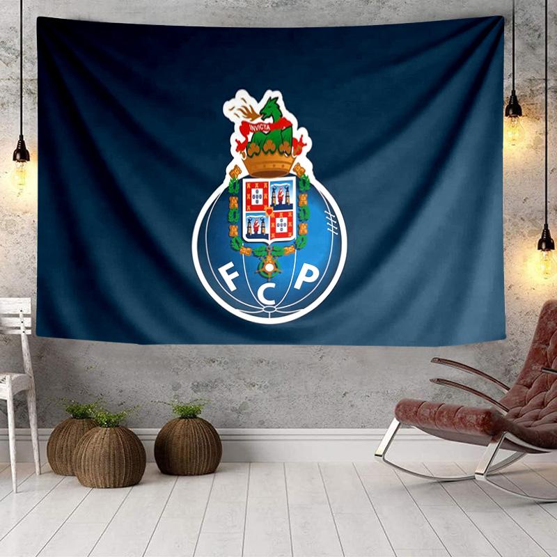 1PC Fc Porto Crest Design Tapestry Hanging for Bedroom,Livingroom, Playroom,Decor Art Room Wall Tapestry Holiday and Birthday Gifts