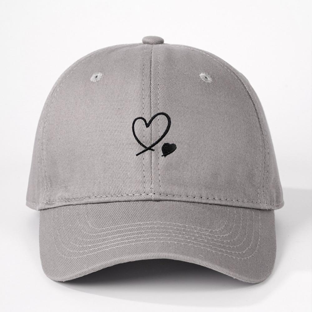Heart Embroidered Baseball Cap UV Protection Hip Hop Hat Fashion Sun Hat Outdoor