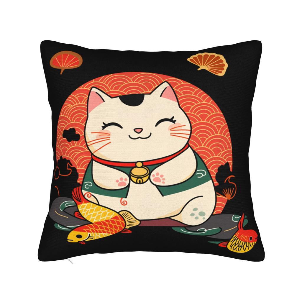Наволочка для подушки 'Счастливый кот' Maneki Neko Новая наволочка Мягкие наволочки для стула, дивана, домашнего декора