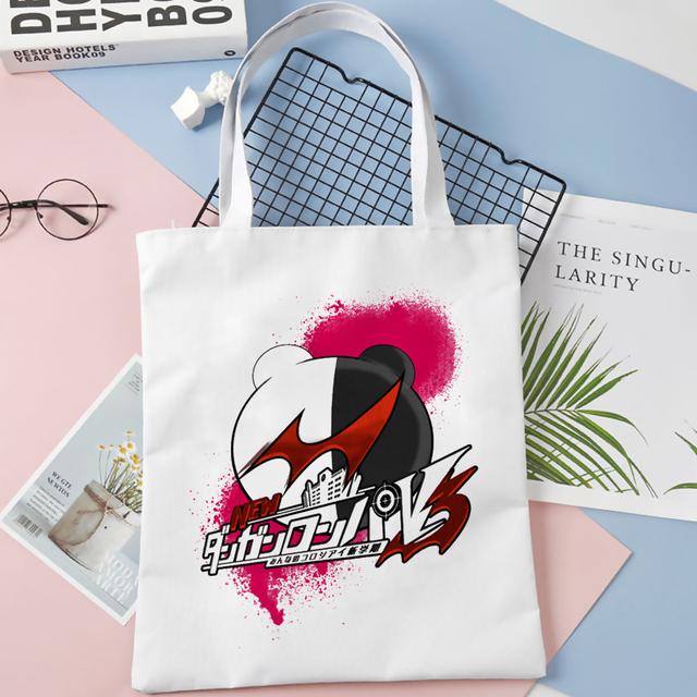 Danganronpa Сумка для покупок Холст Bolso Продуктовый Хлопок Сумка-шоппер Reciclaje Net Custom