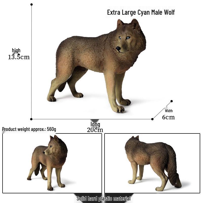 Cross-border Children's Solid Yellow Wolf & Gray Wolf Pup Ornamental Toys