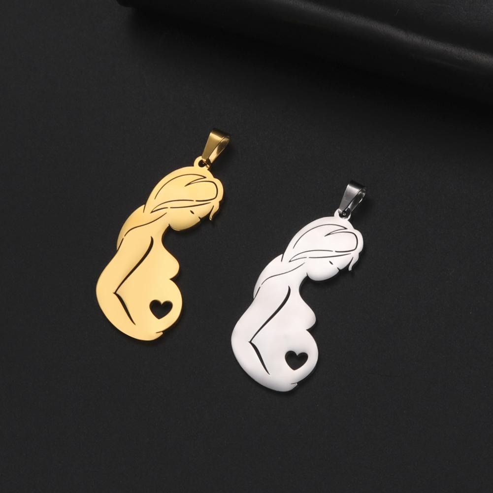 Family Mom Kids Charms DIY Accessories for Necklace Jewelry Making Stainless Steel Gold Pendants Mother's Day Gift