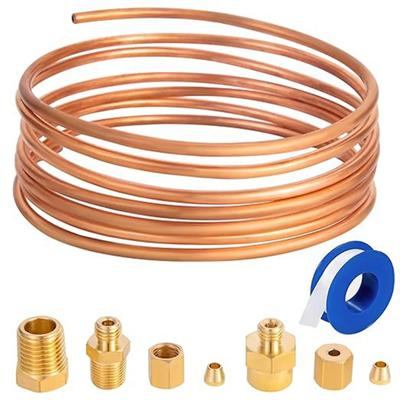 Комплект латунной резьбы Комплект медной трубки Фитинг 1/4" NPT Фитинг 1/8" NPT Медная трубка 72 дюйма Фитинги с латунной резьбой