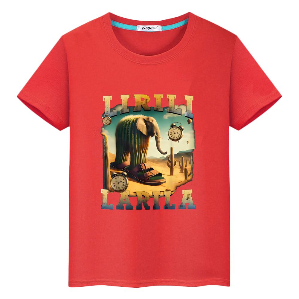 Italian Brainrot Print 100%Cotton Cartoon T Shirt for Kids Boy 10years Tees Short Anime Tops Kids Clothes Girls Y2k One Piece