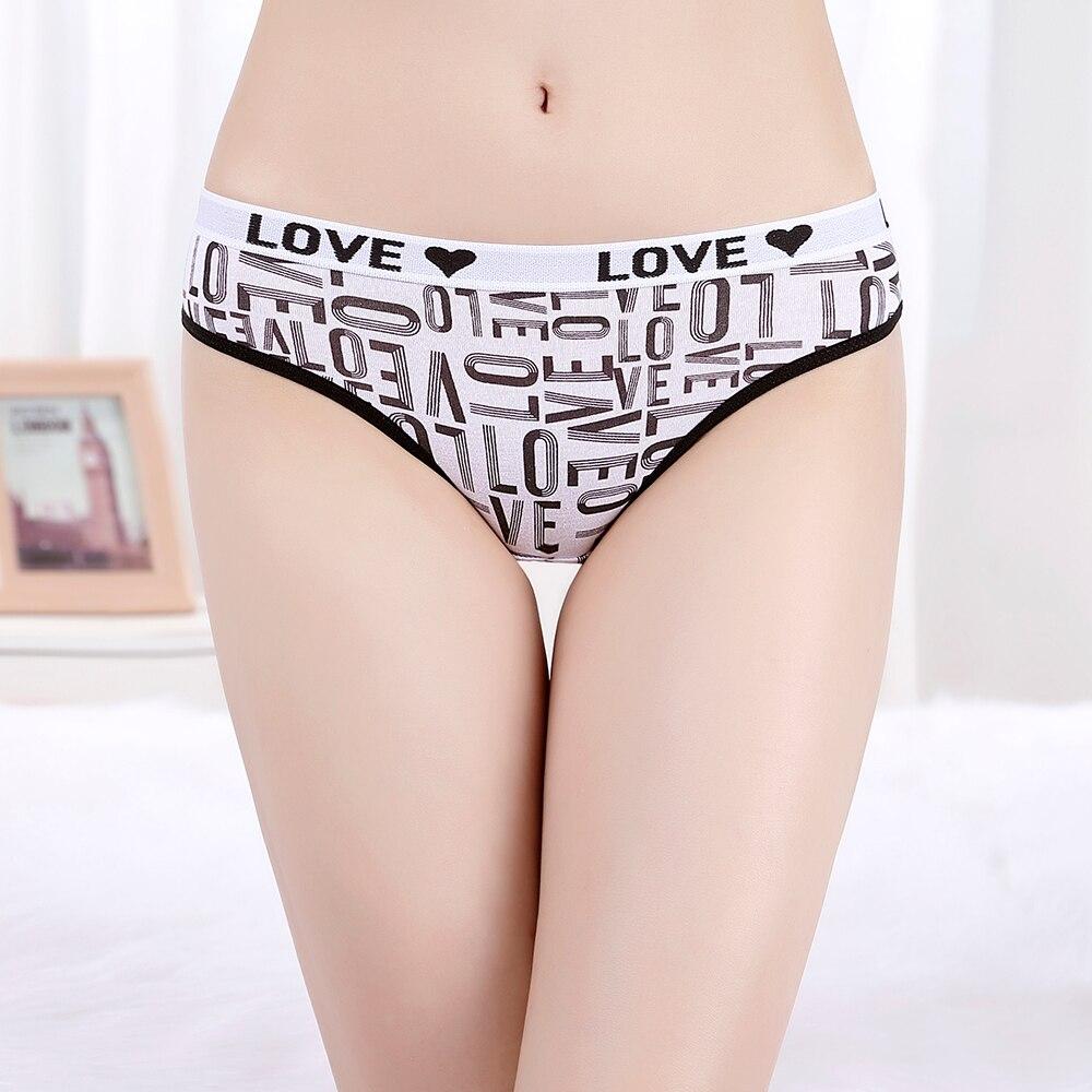 Women Underwear Panties Ladies Knickers LOVE Fashion Cotton Briefs Low Waisted Everyday Lingerie Lot 6 PCS