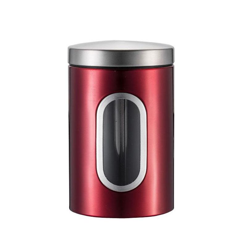Кофейница из нержавеющей стали, банки для хранения продуктов с прозрачным окошком, кухонное хранение, кофейные зерна, чайные листья, герметичные банки