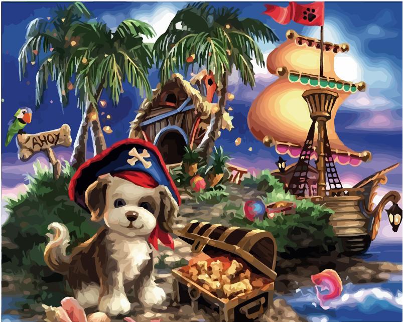 40x50 см живопись по номерам собака рисунок на холсте ручная роспись живопись искусство подарок DIY фотографии по номерам наборы животных домашний декор