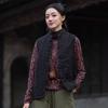 25 Winter New Chinese Women's Ramie Retro Disc Buckle Cotton Vest Chinese Tang Quilted Cotton Vest