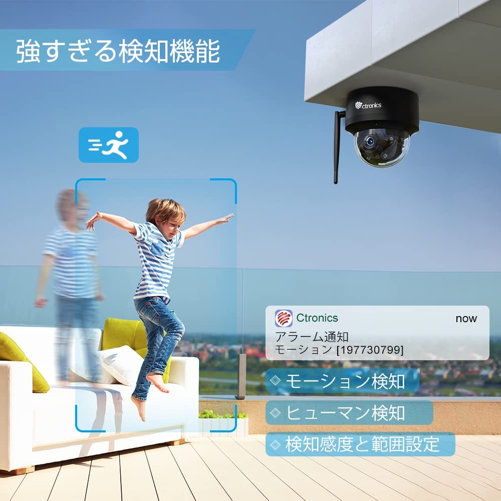 Уличная камера видеонаблюдения Ctronics с автоматическим слежением и SD 5 Мп 5G Человек Непрерывная Удаленная Голосовая Семейная Смартфон Расширенная Запись Движение Push