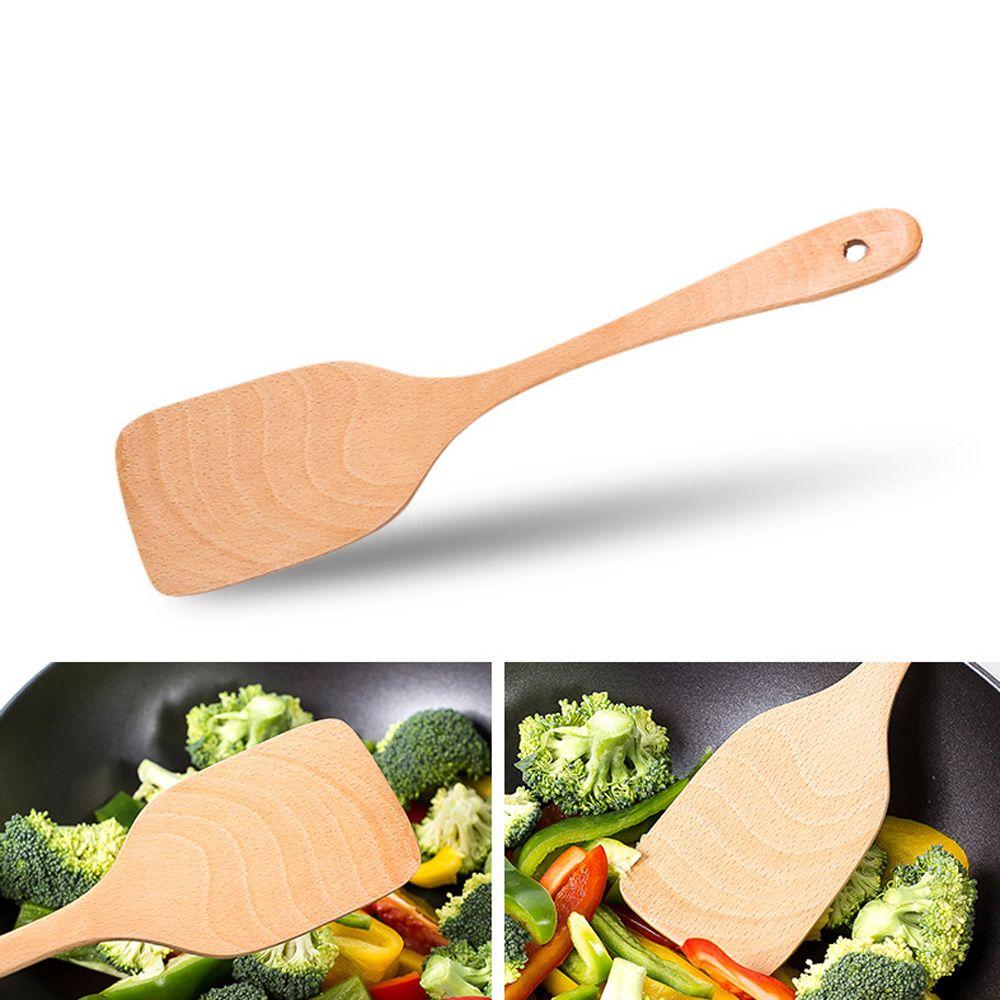 Натуральная лопатка для блинов Кухонные гаджеты Шпатель с прорезями Кухонная утварь Деревянная лопатка Кухонные принадлежности Инструменты для приготовления пищи