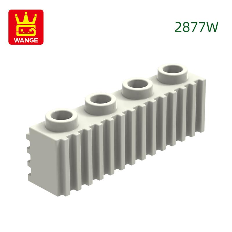 Нетоксичные 81 шт./лот 2877W Модифицированные 1x4 с решеткой, рифленым профилем, строительные блоки, аксессуары цвета Moc, совместимые с игрушками-кирпичиками