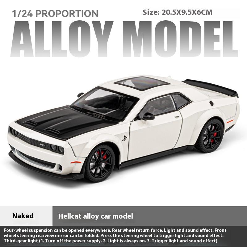 1:24 Dodge Challenger SRT Hellcat Redeye Muscle Alloy Diecast Модель автомобиля Компьютерный настольный компьютер DIY High Simulation Коллекция Орнамент