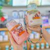 Water bottle1011 new children's cartoon water cup small fat cup girls portable cup strap handle plastic cup