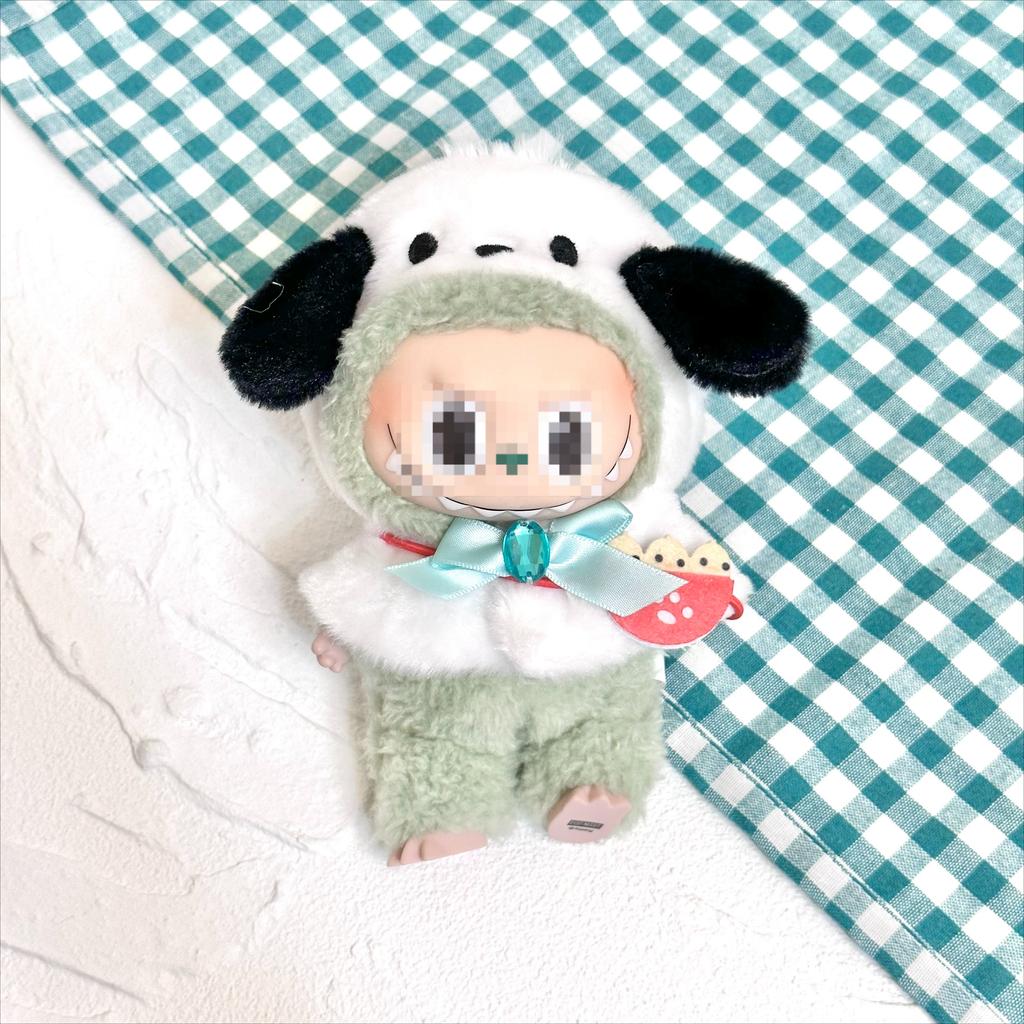 15cm kawaii Plush Doll'S Clothes Cape Skirt Suit Cloak Set Accessories for labubu Outfit Clothing Kuromi Hat Accessory