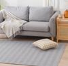 RECYCO Carpet Rug Tatami Rug Mat Spring Summer Jacquard Weave Herringbone Mix Washable All Season Floor Protection Soundproofing Stylish Gray 130X185