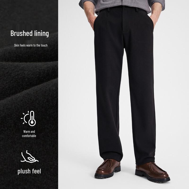 Navigare Men's Brushed Fleece-Lined Straight Casual Trousers