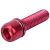 Bike Stem Fastening Screws 4pcs M5*18mm Bicycle Titanium Alloy Taper Bolts for Mountain Bike Bike Steering Wheel Parts (Red)