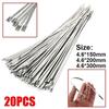 20Pcs 4.6mm Cable Zip Tie Exhaust Wrap Locking Ties Durable 304 Stainless Steel Cable Ties