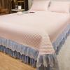 Doudou Cold Mat New Thick Soft Bed Skirt Cover Summer Cool Ice Silk Bed Sheet Three Piece Set Anti Slip Princess Style