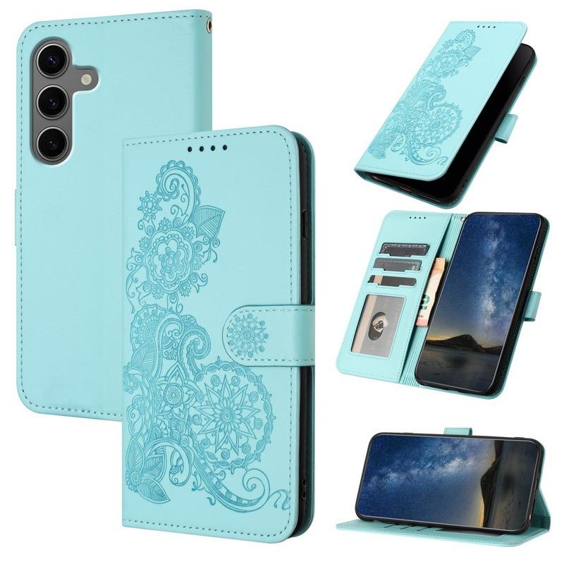 Чехол-книжка для Samsung Galaxy S23 S24 S25 Pro Plus Ultra FE 5G из кожи с тиснением и отделениями для карт, чехол-кошелек