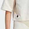 adidas Укороченная футболка с короткими рукавами и тремя полосками Originals Trefoil, женские топы, бежевые, IM1830