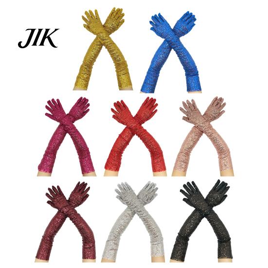 Theatrical Role Play Accessories 1 Pair Sequin Reflective Gloves for Women, Stretchy Long Elegant Prom Handwear Opera Party Stage Performance