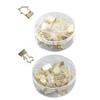 15Pcs Clips Paper Clamps Metal Boxed Long Tail Office File Storage Dovetail Clip Gold
