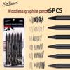 Набор из 6 графитовых карандашей без дерева для студентов-художников - Карандаши для рисования углем со сплошным грифелем