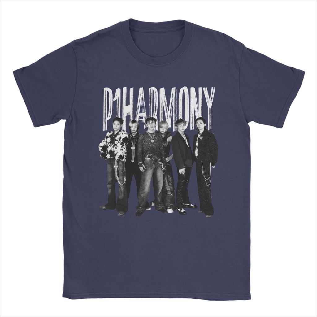 P1Harmony Band TShirt for Unisex Crazy Cotton Tee Shirt Round Collar Short Sleeve T Shirts New Arrival Clothes