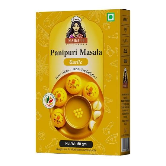 Nairuti Vyutpadan Panipuri Premix Garlic Flavor 50g x 2 | Spicy Garlic Pani for Panipuri | Ready-to-Cook Instant Mix | Made with Natural Ingredients